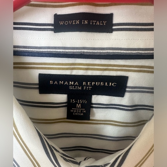 Banana Republic Slim Fit Long Sleeve Button Down Shirt Size Medium 15/15.5 - Picture 3 of 5